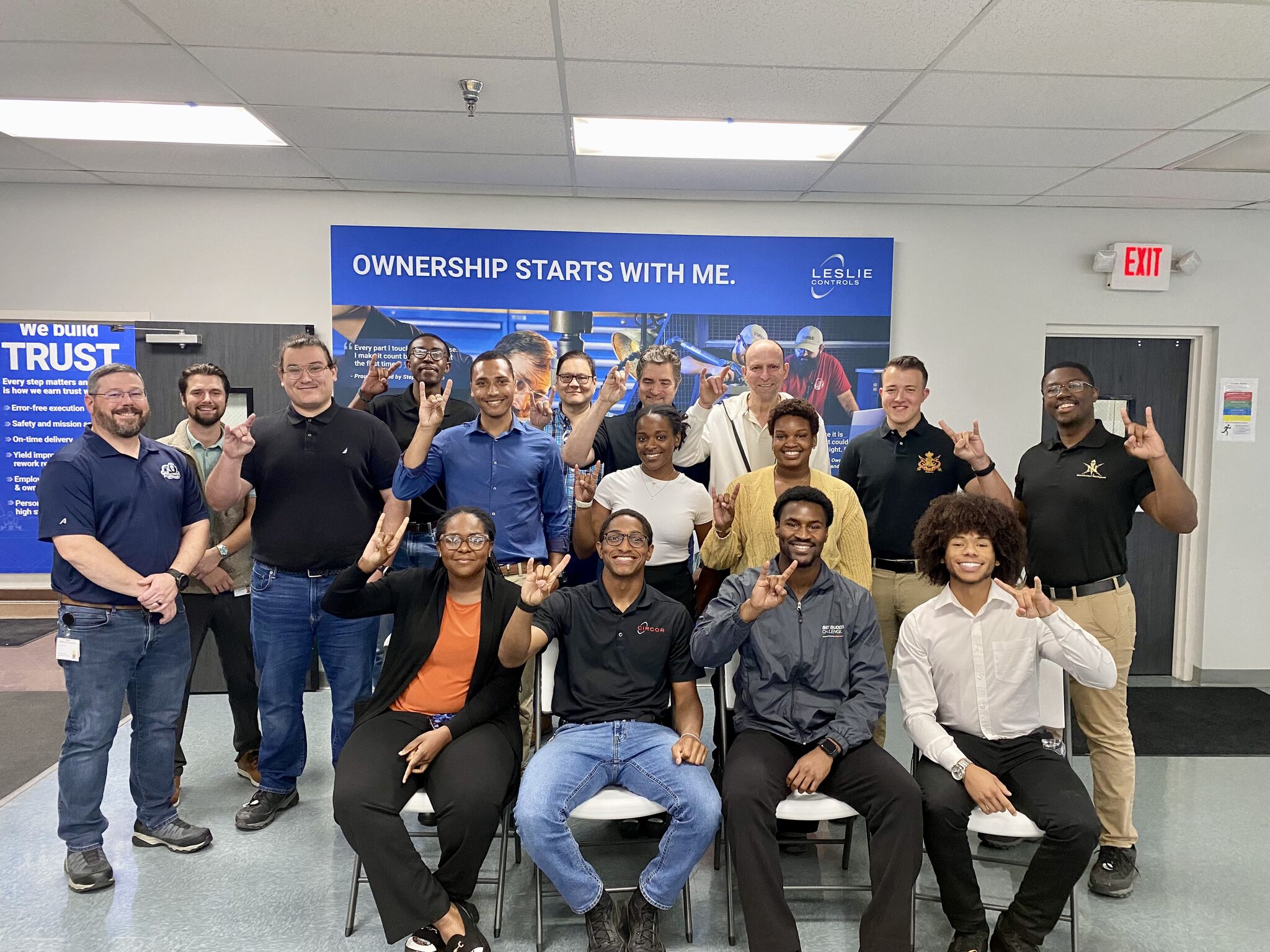 Office visit at Leslie Controls
